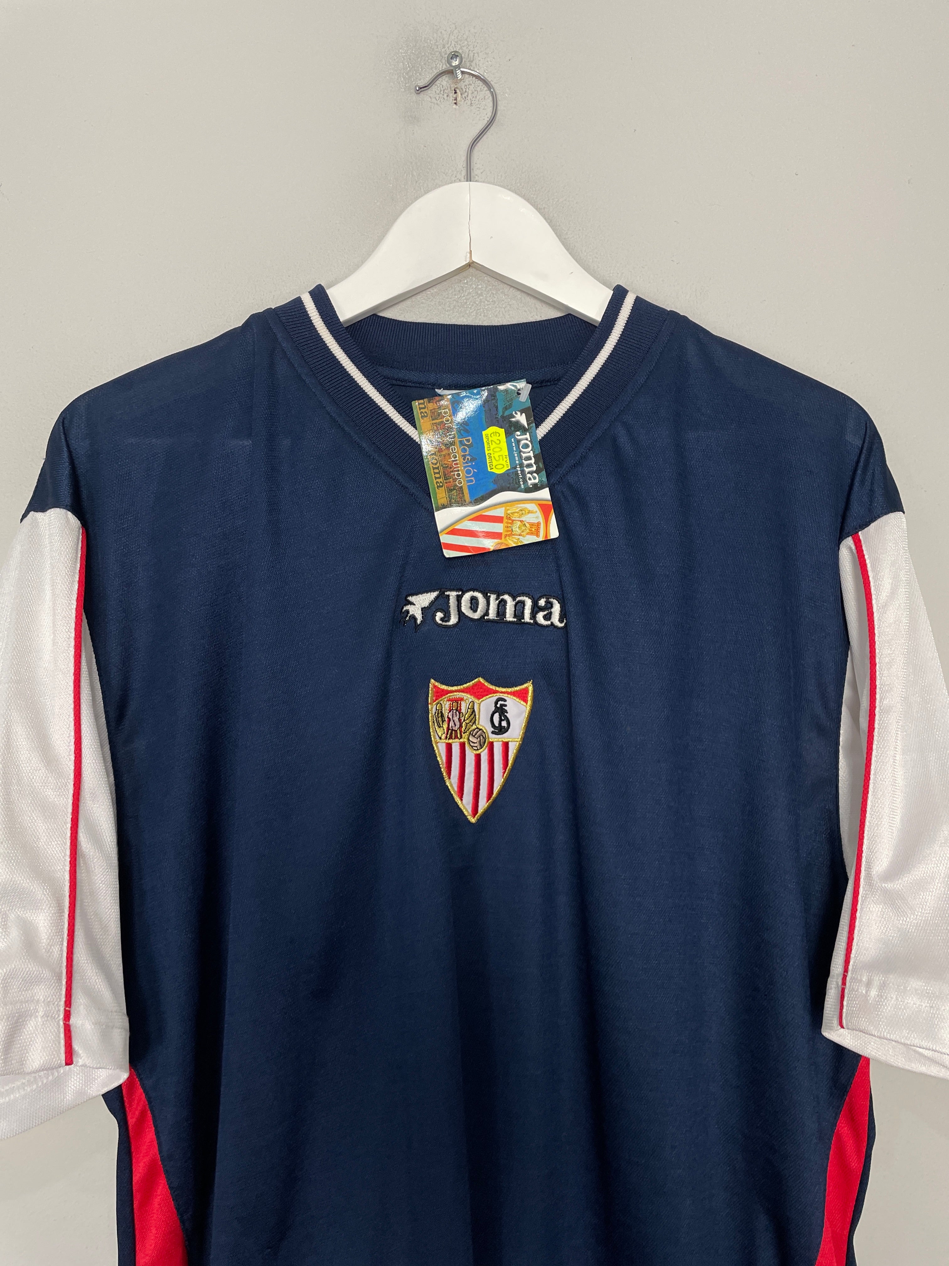 Shop 2001/02 SEVILLA *BNWT* TRAINING SHIRT (L) JOMA, classic football shirts, vintage football shirts & retro soccer jerseys at Cult Kits
