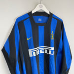 Shop 2003/04 INTER MILAN VIERI #32 L/S HOME SHIRT (XXL) NIKE, classic football shirts, vintage football shirts & retro soccer jerseys at Cult Kits