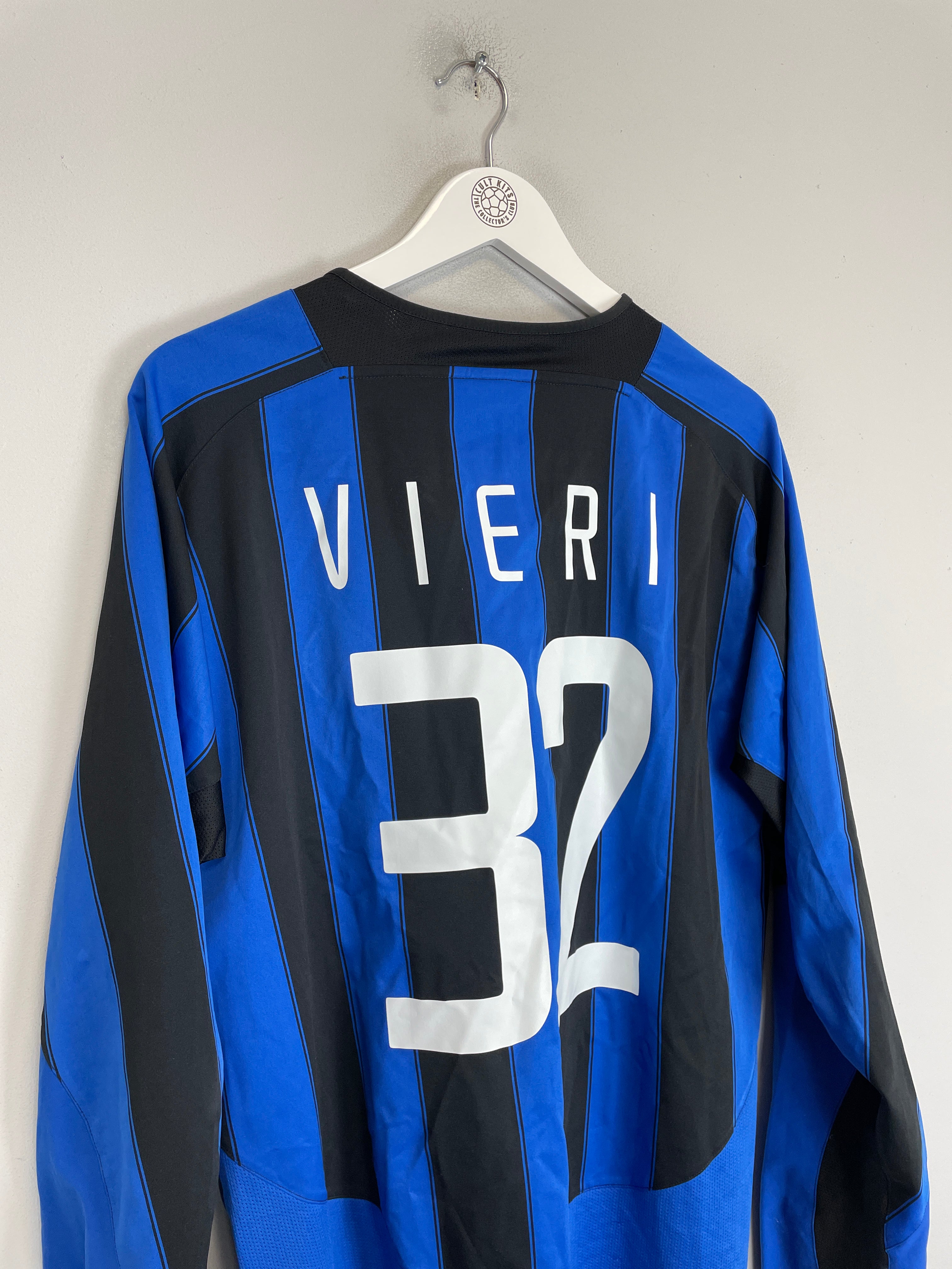 Shop 2003/04 INTER MILAN VIERI #32 L/S HOME SHIRT (XXL) NIKE, classic football shirts, vintage football shirts & retro soccer jerseys at Cult Kits
