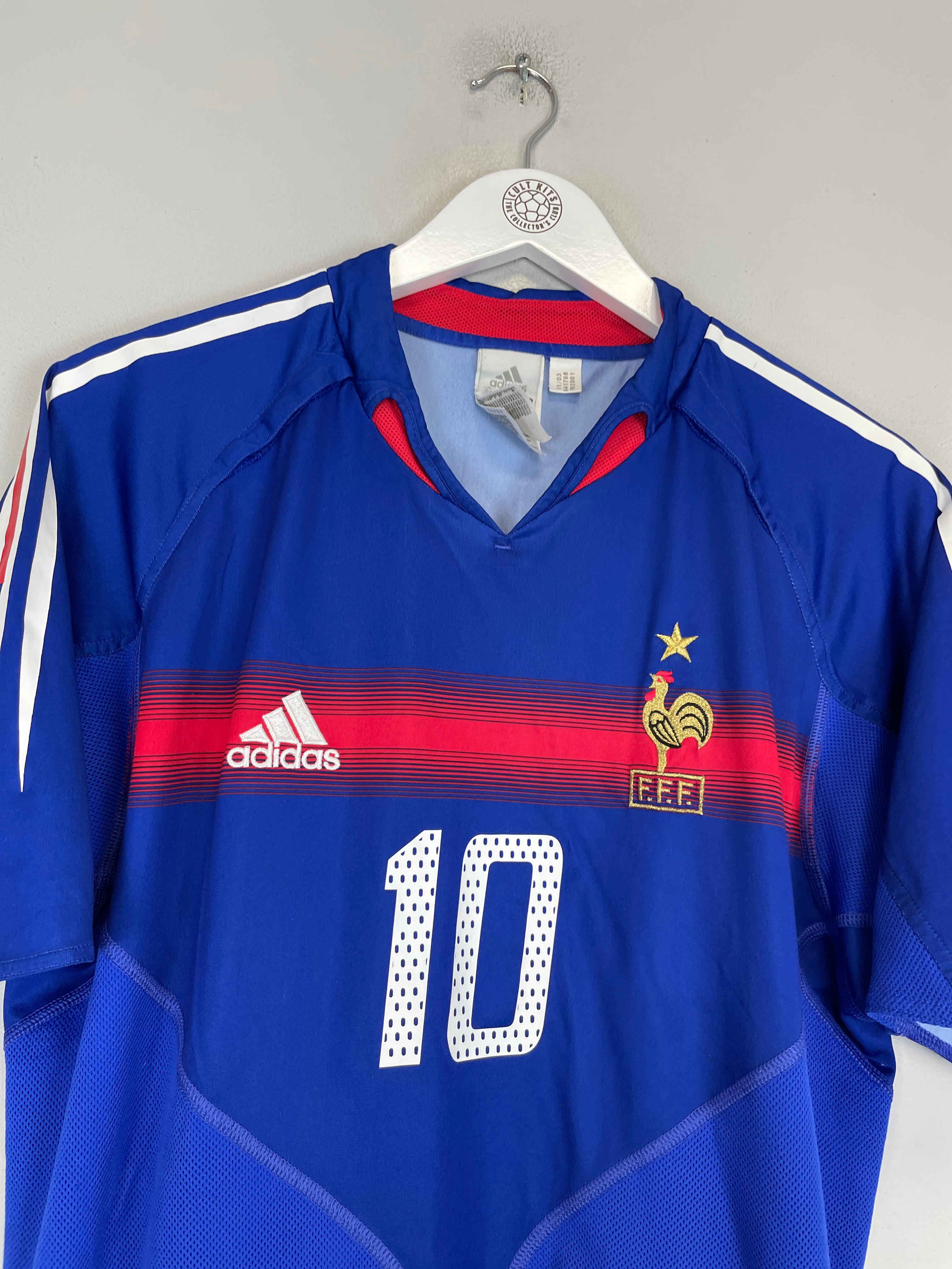 Shop 2004/06 FRANCE ZIDANE #10 HOME SHIRT (L) ADIDAS, classic football shirts, vintage football shirts & retro soccer jerseys at Cult Kits