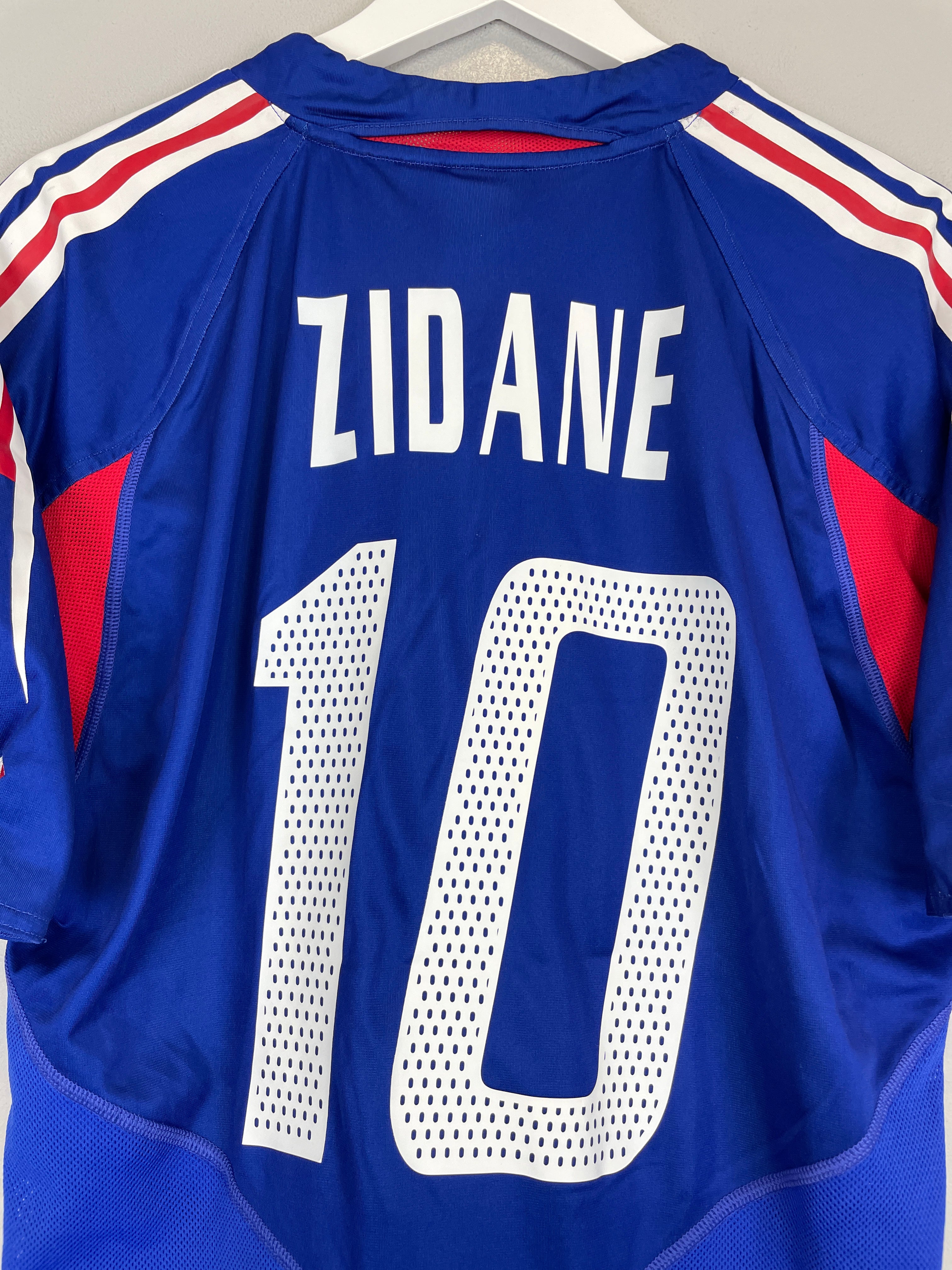 Shop 2004/06 FRANCE ZIDANE #10 HOME SHIRT (L) ADIDAS, classic football shirts, vintage football shirts & retro soccer jerseys at Cult Kits
