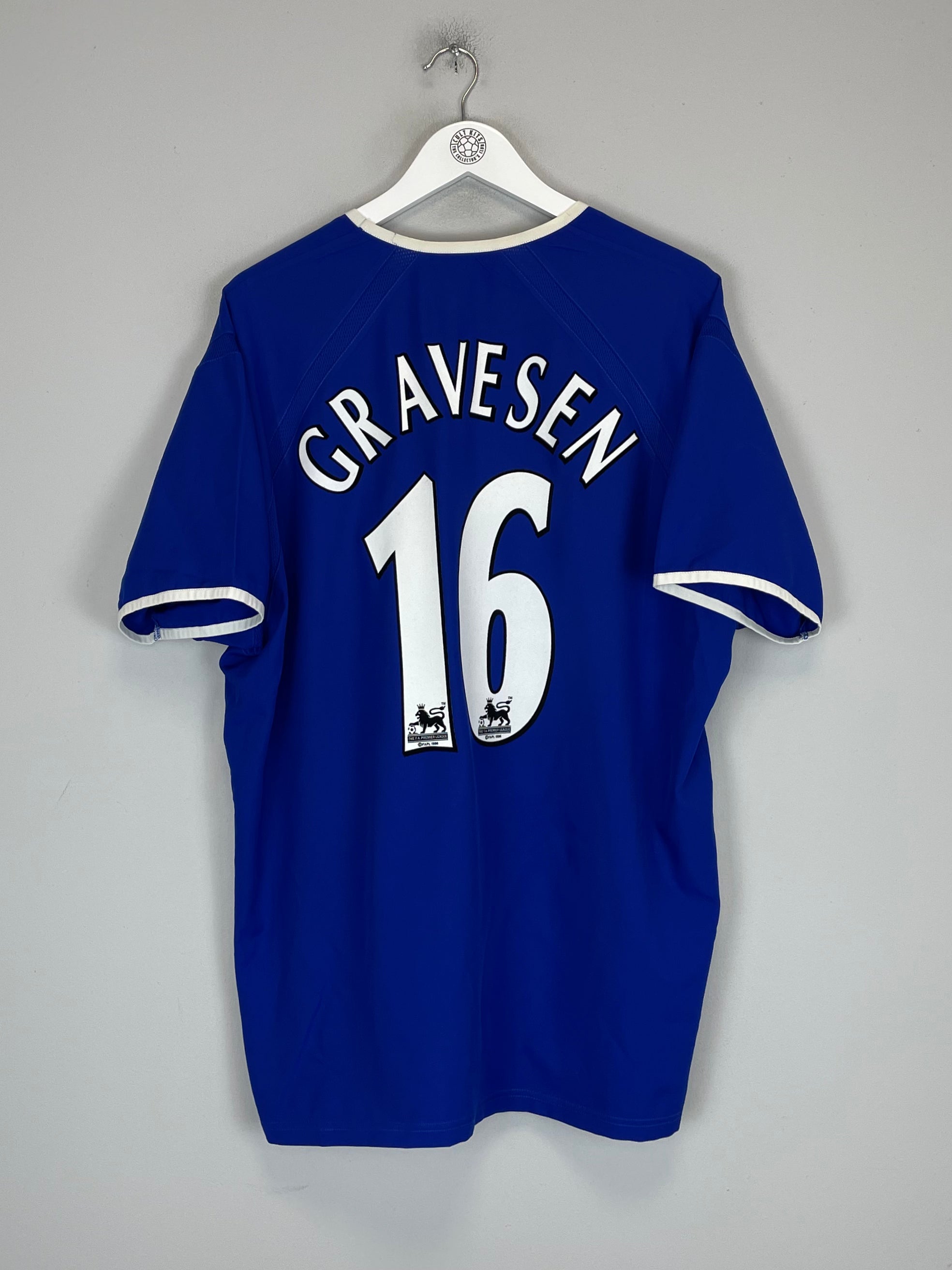 Shop 2003/04 EVERTON GRAVESEN #16 HOME SHIRT (XL) PUMA, classic football shirts, vintage football shirts & retro soccer jerseys at Cult Kits