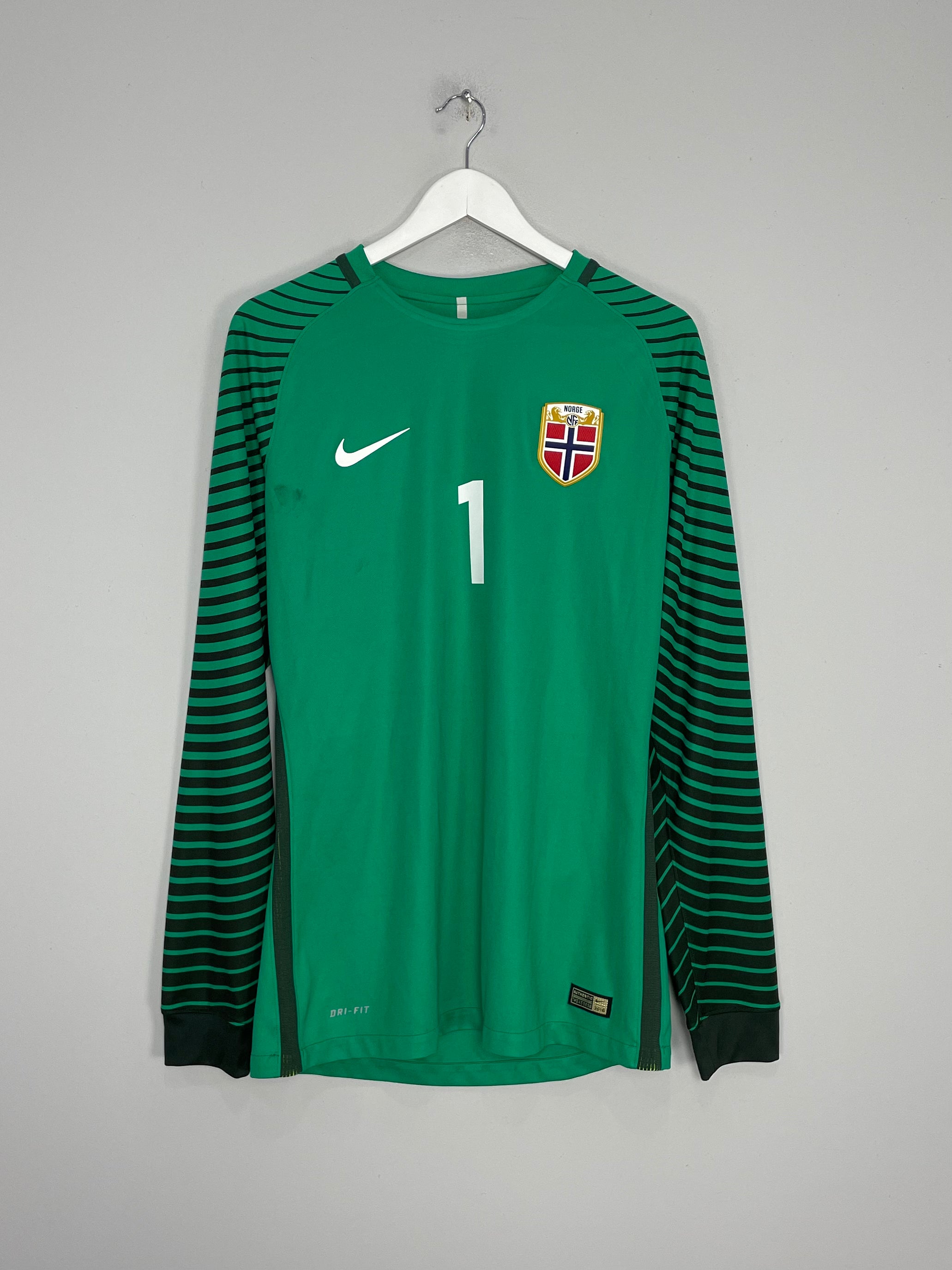 Shop 2016/17 NORWAY *PLAYER ISSUE* #1 GK SHIRT (L) NIKE, classic football shirts, vintage football shirts & retro soccer jerseys at Cult Kits