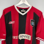 Shop 2003/04 MANCHESTER CITY DUNNE #22 AWAY SHIRT (XL) REEBOK, classic football shirts, vintage football shirts & retro soccer jerseys at Cult Kits