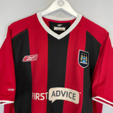 Shop 2003/04 MANCHESTER CITY DUNNE #22 AWAY SHIRT (XL) REEBOK, classic football shirts, vintage football shirts & retro soccer jerseys at Cult Kits