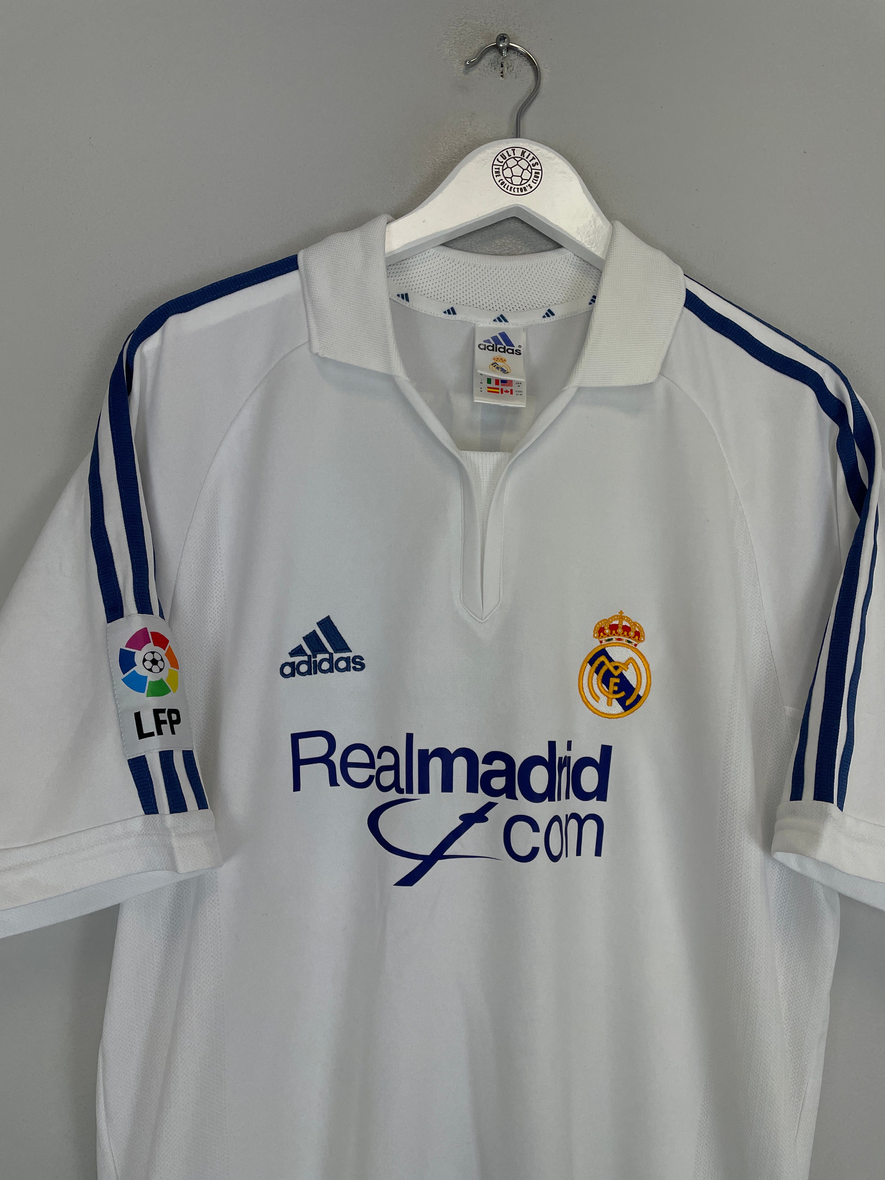 Shop 2001/02 REAL MADRID RAUL #7 HOME SHIRT (M) ADIDAS, classic football shirts, vintage football shirts & retro soccer jerseys at Cult Kits