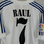 Shop 2001/02 REAL MADRID RAUL #7 HOME SHIRT (M) ADIDAS, classic football shirts, vintage football shirts & retro soccer jerseys at Cult Kits