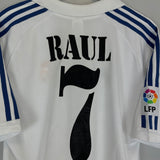 Shop 2001/02 REAL MADRID RAUL #7 HOME SHIRT (M) ADIDAS, classic football shirts, vintage football shirts & retro soccer jerseys at Cult Kits