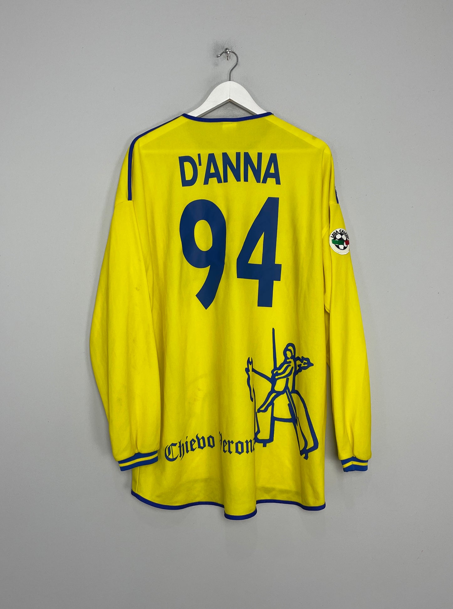 2001/02 CHIEVO D'ANNA #94 * MATCH ISSUED* L/S HOME SHIRT (XL) JOMA