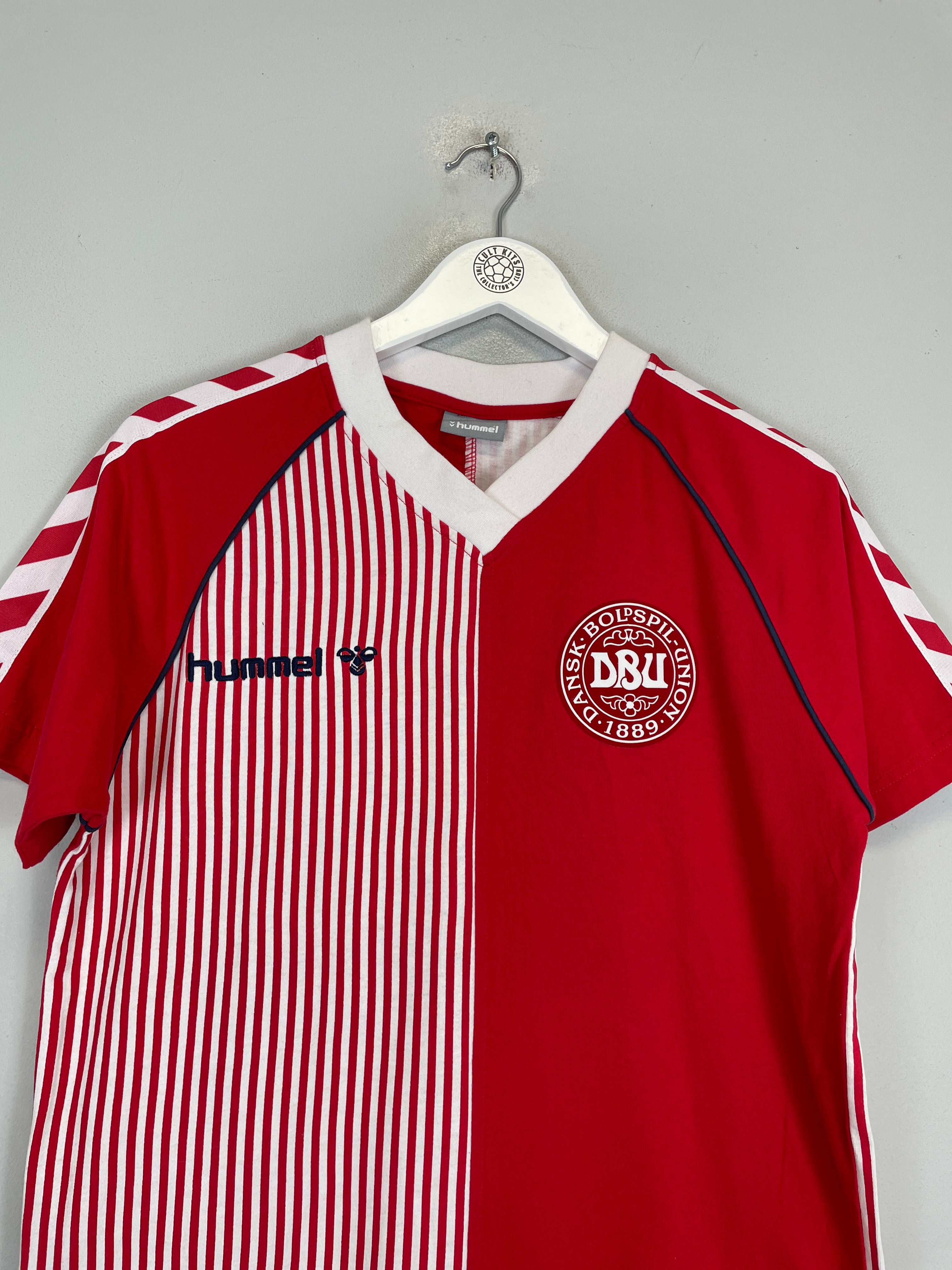 Shop 2023 DENMARK 86' HOME SHIRT T-SHIRT (S) HUMMEL, classic football shirts, vintage football shirts & retro soccer jerseys at Cult Kits