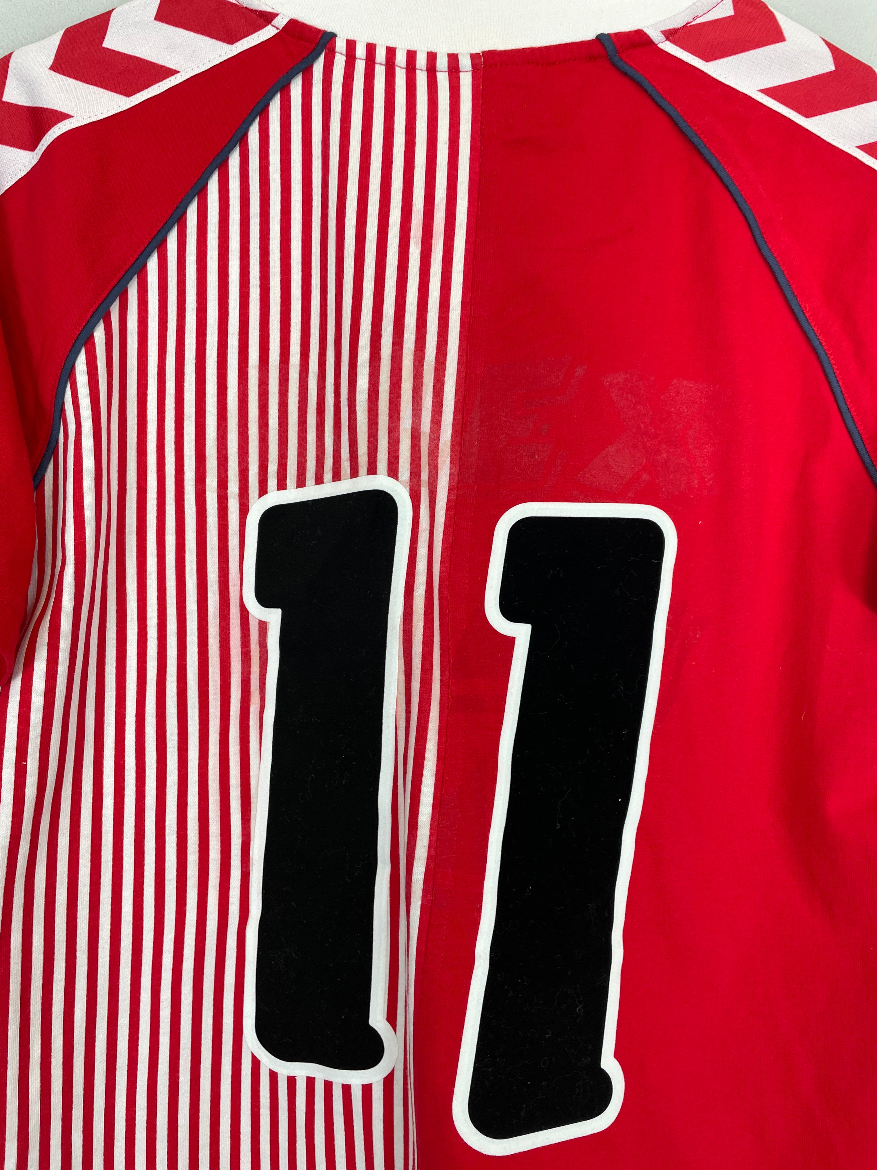 Shop 2023 DENMARK 86' HOME SHIRT T-SHIRT (S) HUMMEL, classic football shirts, vintage football shirts & retro soccer jerseys at Cult Kits