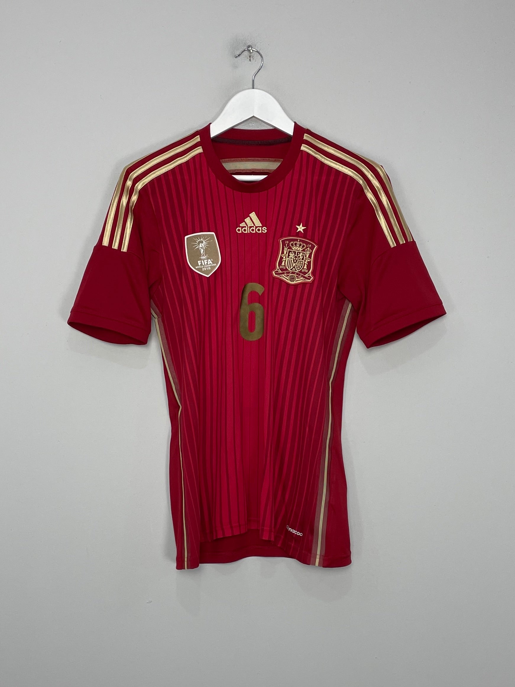 Shop 2013/15 SPAIN A.INIESTA #6 HOME SHIRT (S) ADIDAS, classic football shirts, vintage football shirts & retro soccer jerseys at Cult Kits