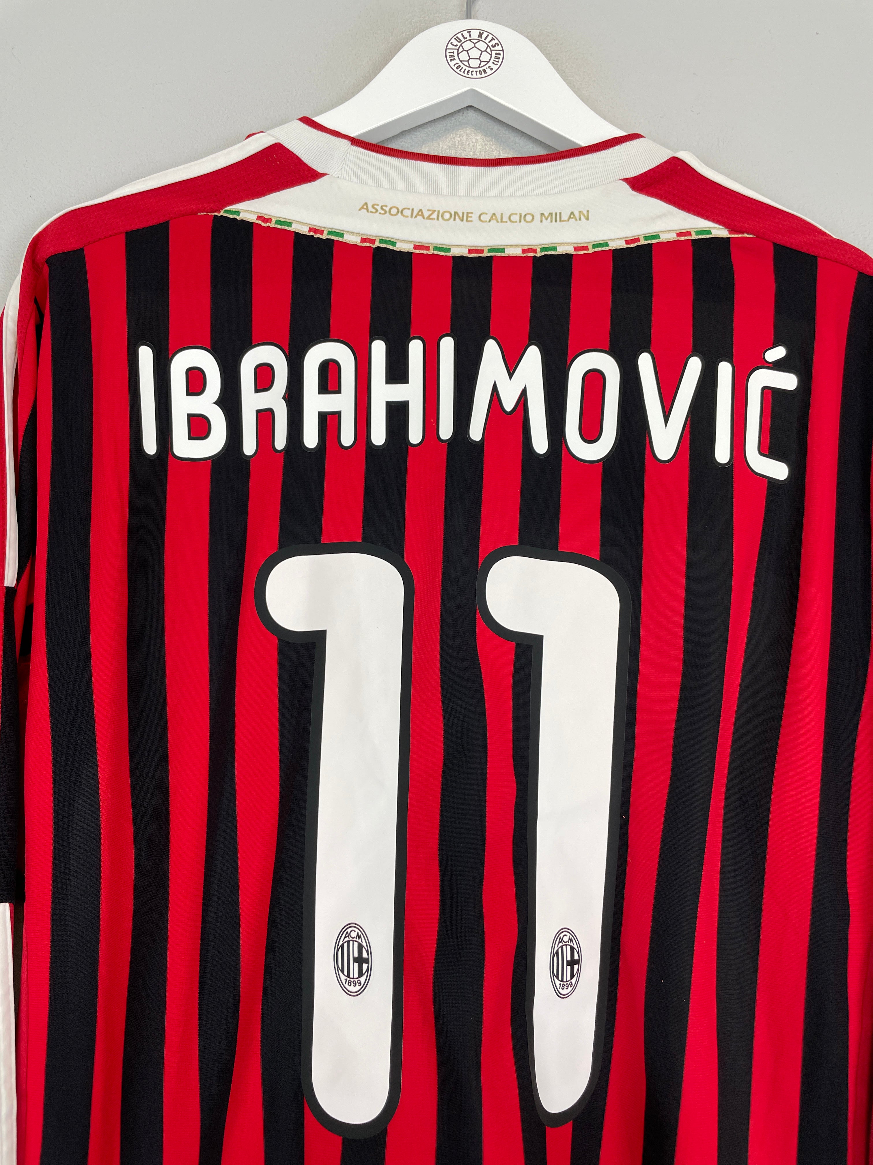 Shop 2011/12 AC MILAN IBRAHIMOVIC #11 L/S HOME SHIRT (XL) ADIDAS, classic football shirts, vintage football shirts & retro soccer jerseys at Cult Kits