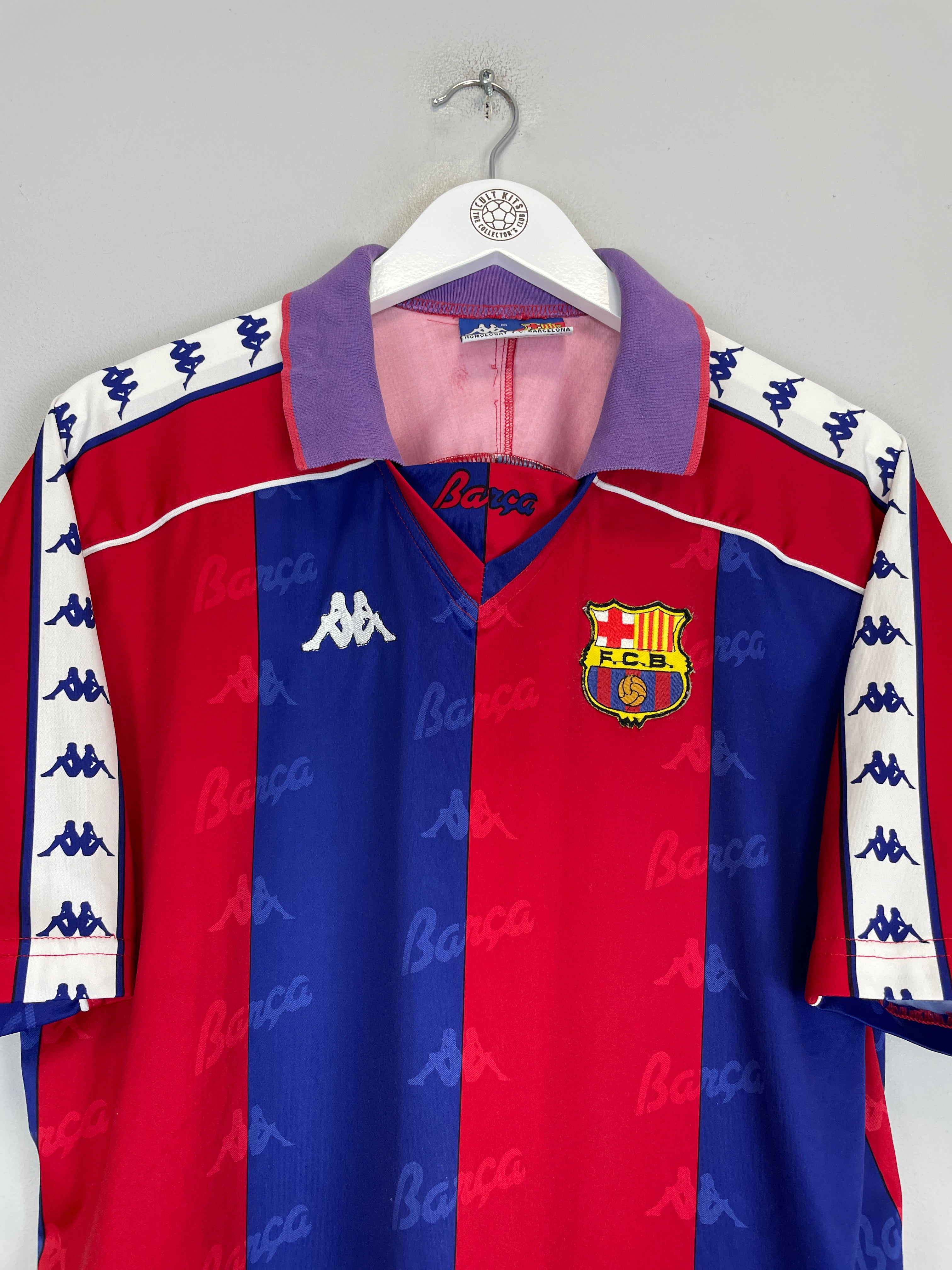 Shop 1992/95 BARCELONA HOME SHIRT (L) KAPPA, classic football shirts, vintage football shirts & retro soccer jerseys at Cult Kits