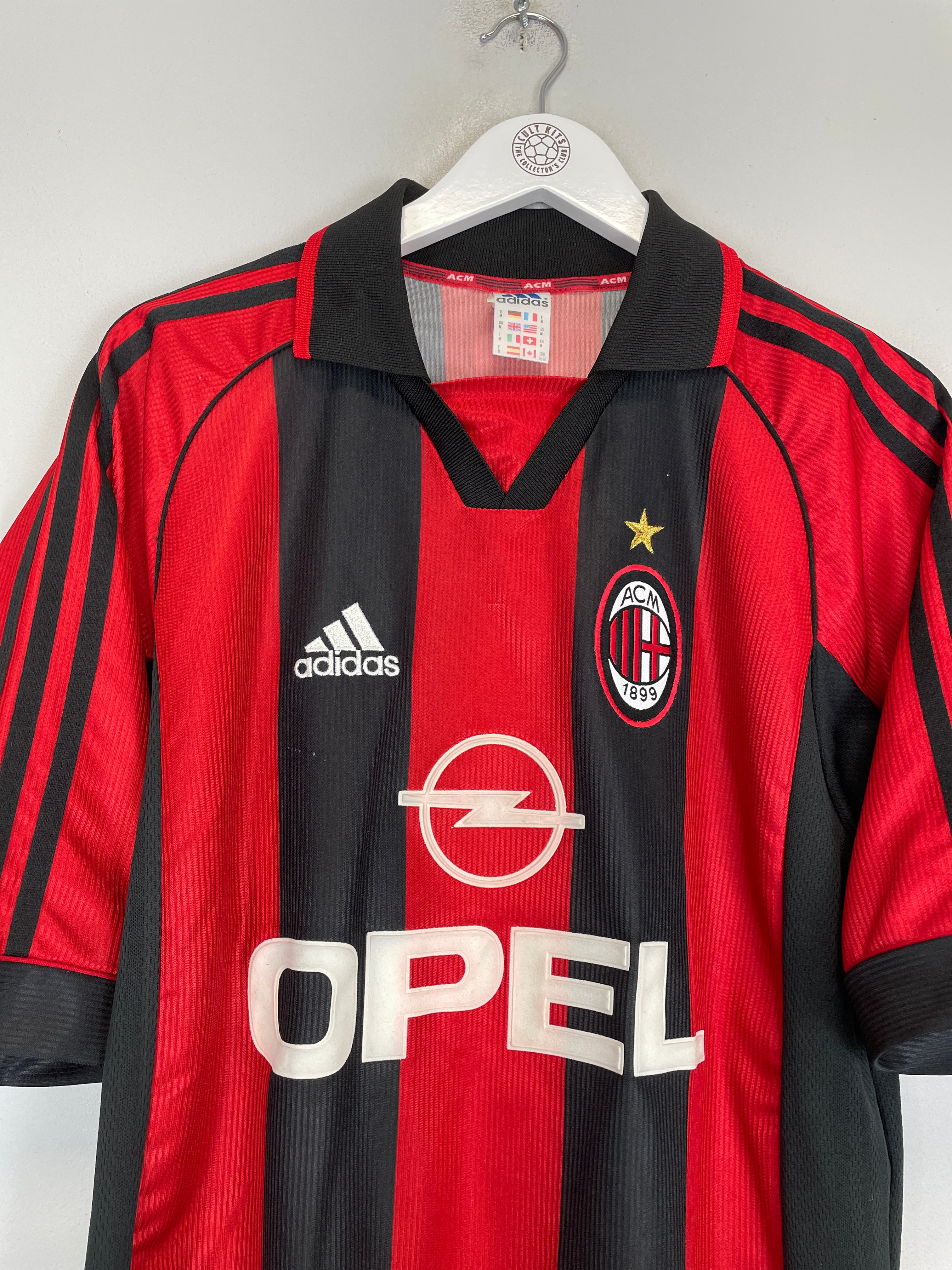 Shop 1998/99 AC MILAN SHEVCHENKO #7 HOME SHIRT (M) ADIDAS, classic football shirts, vintage football shirts & retro soccer jerseys at Cult Kits