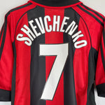 Shop 1998/99 AC MILAN SHEVCHENKO #7 HOME SHIRT (M) ADIDAS, classic football shirts, vintage football shirts & retro soccer jerseys at Cult Kits