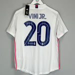 Shop 2020/21 REAL MADRID VINI JR #20 *BNWT* HOME SHIRT (WOMENS L) ADIDAS, classic football shirts, vintage football shirts & retro soccer jerseys at Cult Kits