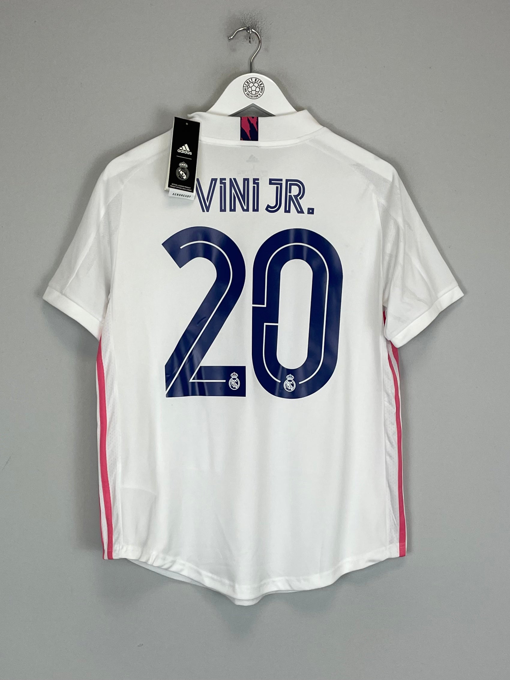 Shop 2020/21 REAL MADRID VINI JR #20 *BNWT* HOME SHIRT (WOMENS L) ADIDAS, classic football shirts, vintage football shirts & retro soccer jerseys at Cult Kits