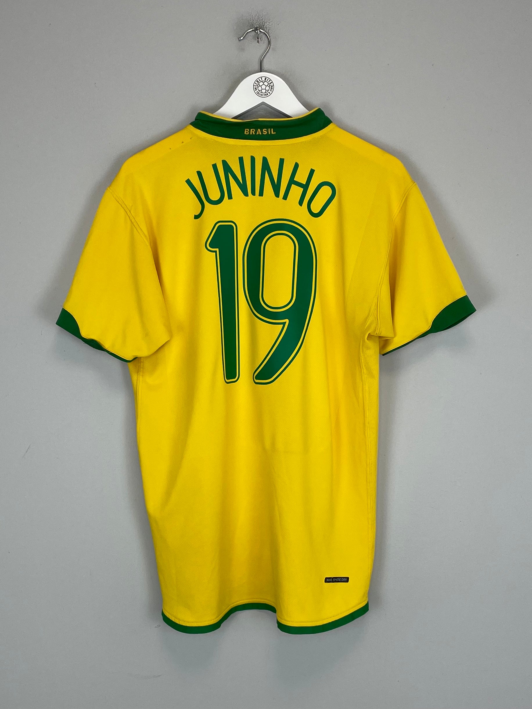Shop 2006/07 BRAZIL JUNINHO #19 HOME SHIRT (L) NIKE, classic football shirts, vintage football shirts & retro soccer jerseys at Cult Kits