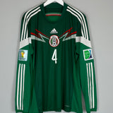 Shop 2014/15 MEXICO R.MARQUEZ #4 L/S HOME SHIRT (L) ADIDAS, classic football shirts, vintage football shirts & retro soccer jerseys at Cult Kits