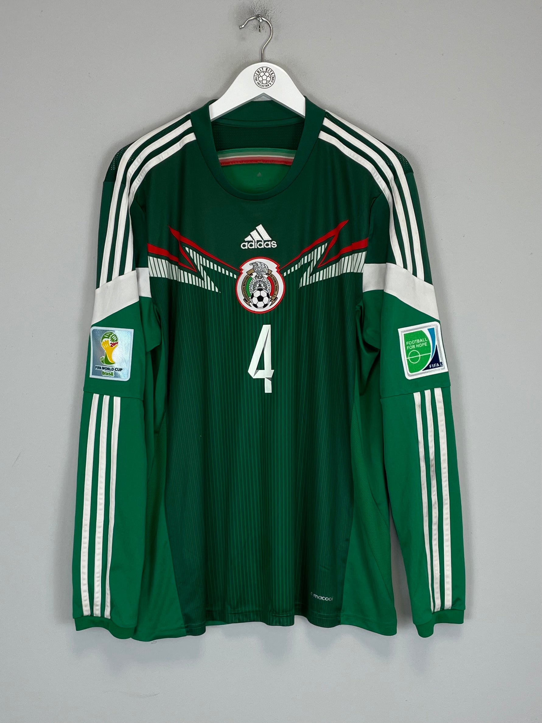 Shop 2014/15 MEXICO R.MARQUEZ #4 L/S HOME SHIRT (L) ADIDAS, classic football shirts, vintage football shirts & retro soccer jerseys at Cult Kits