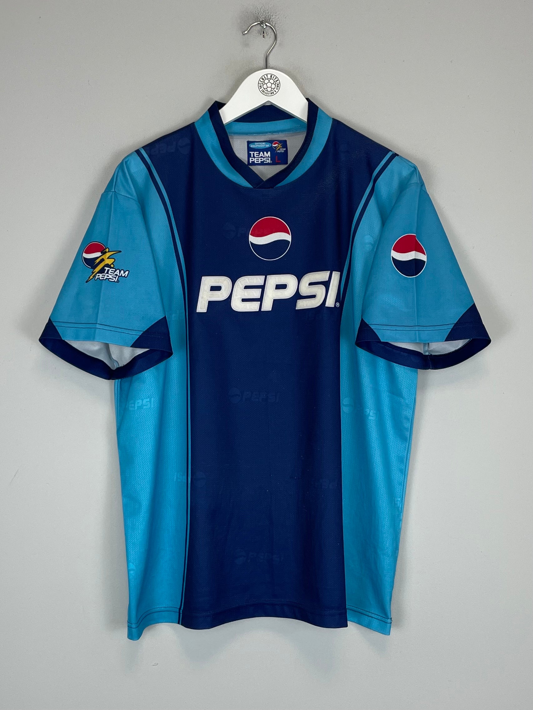 Shop 2000 PEPSI 'ASK FOR MORE' SHIRT (L), classic football shirts, vintage football shirts & retro soccer jerseys at Cult Kits