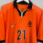 Shop 1998/00 NETHERLANDS HASSELBAINK #21 HOME SHIRT (XL) NIKE, classic football shirts, vintage football shirts & retro soccer jerseys at Cult Kits