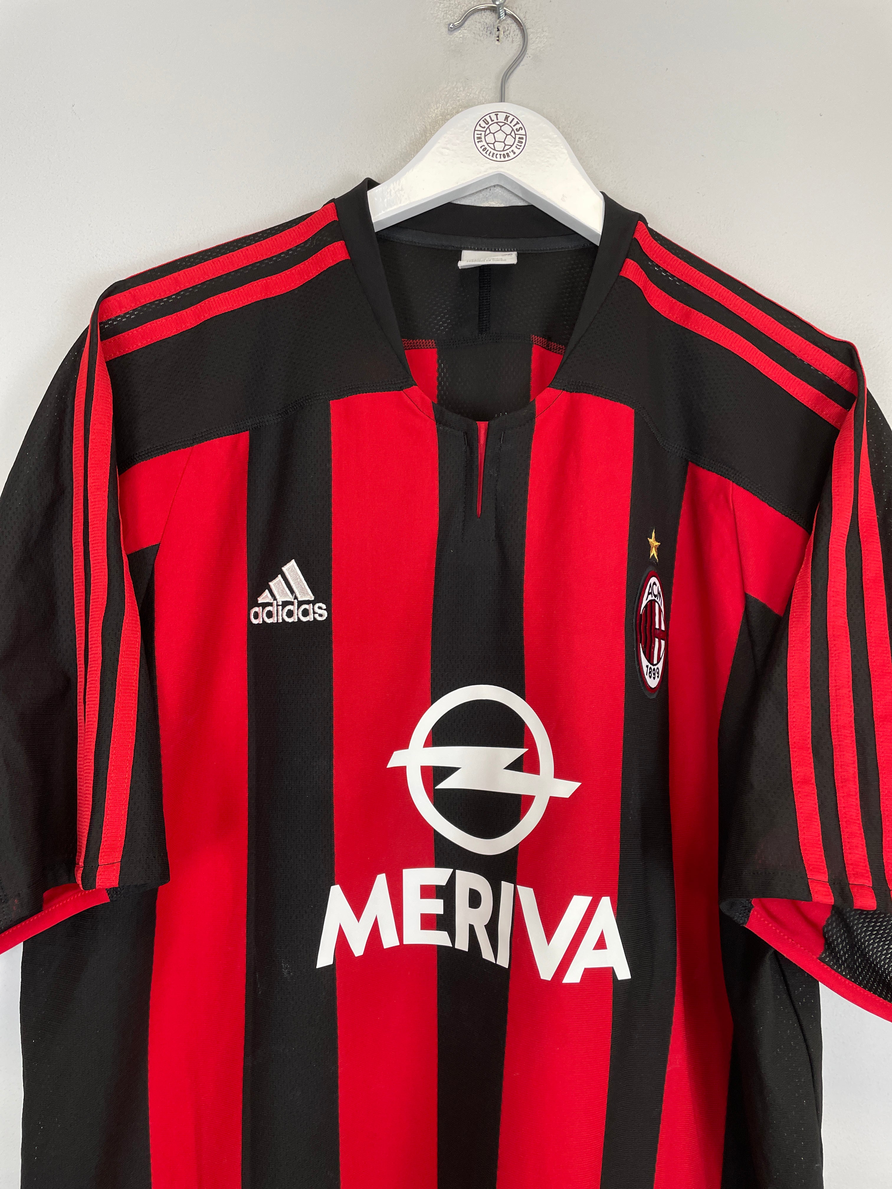 Shop 2003/04 AC MILAN MALDINI #3 HOME SHIRT (XL) ADIDAS, classic football shirts, vintage football shirts & retro soccer jerseys at Cult Kits