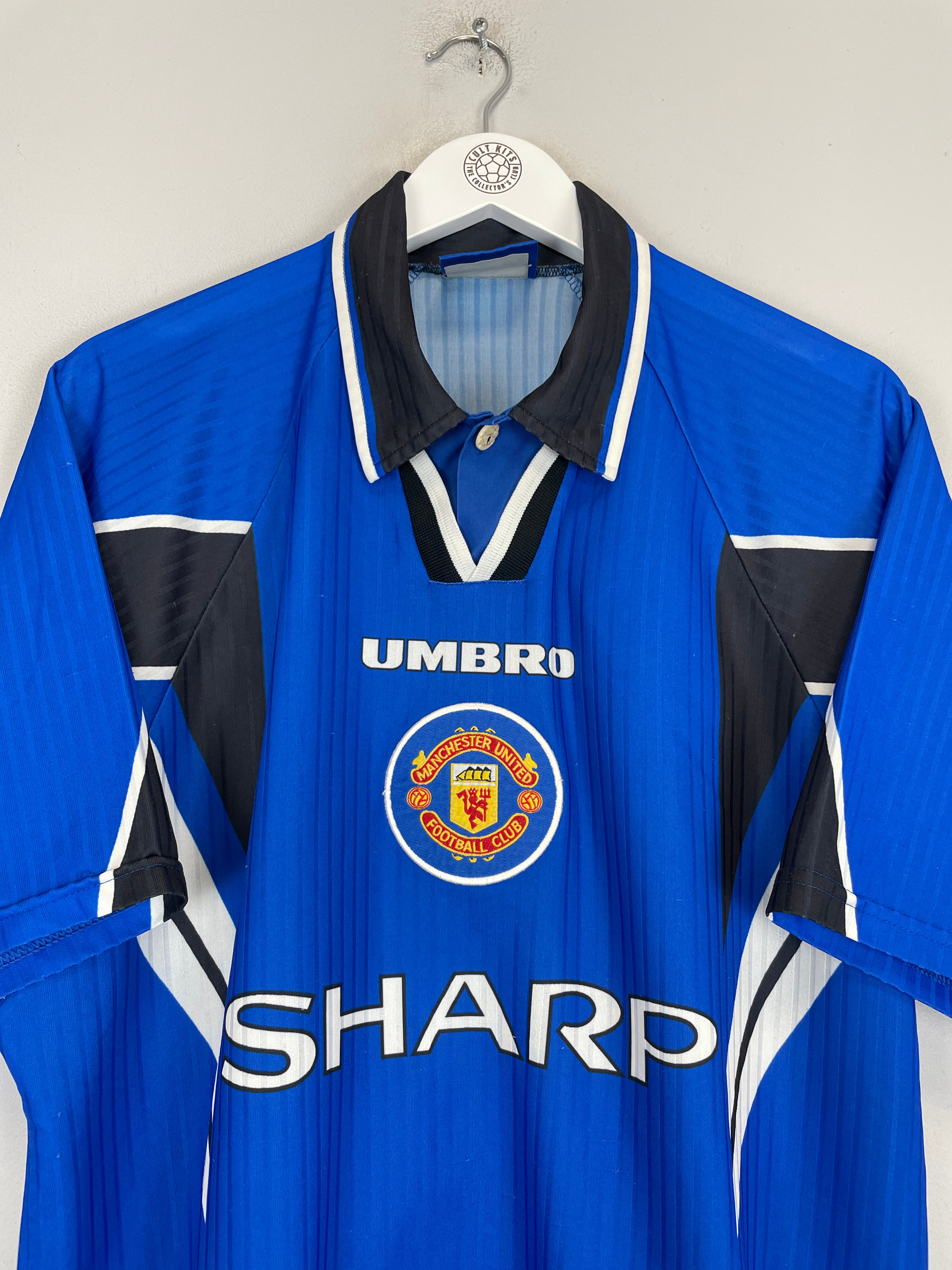 Shop 1996/98 MANCHESTER UNITED BECKHAM #10 THIRD SHIRT (XL) UMBRO, classic football shirts, vintage football shirts & retro soccer jerseys at Cult Kits