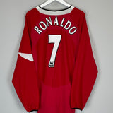 Shop 2004/05 MANCHESTER UNITED RONALDO #7 L/S HOME SHIRT (L) NIKE, classic football shirts, vintage football shirts & retro soccer jerseys at Cult Kits