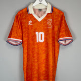 Shop 1994 NETHERLANDS BERGKAMP #10 HOME SHIRT (L) LOTTO, classic football shirts, vintage football shirts & retro soccer jerseys at Cult Kits