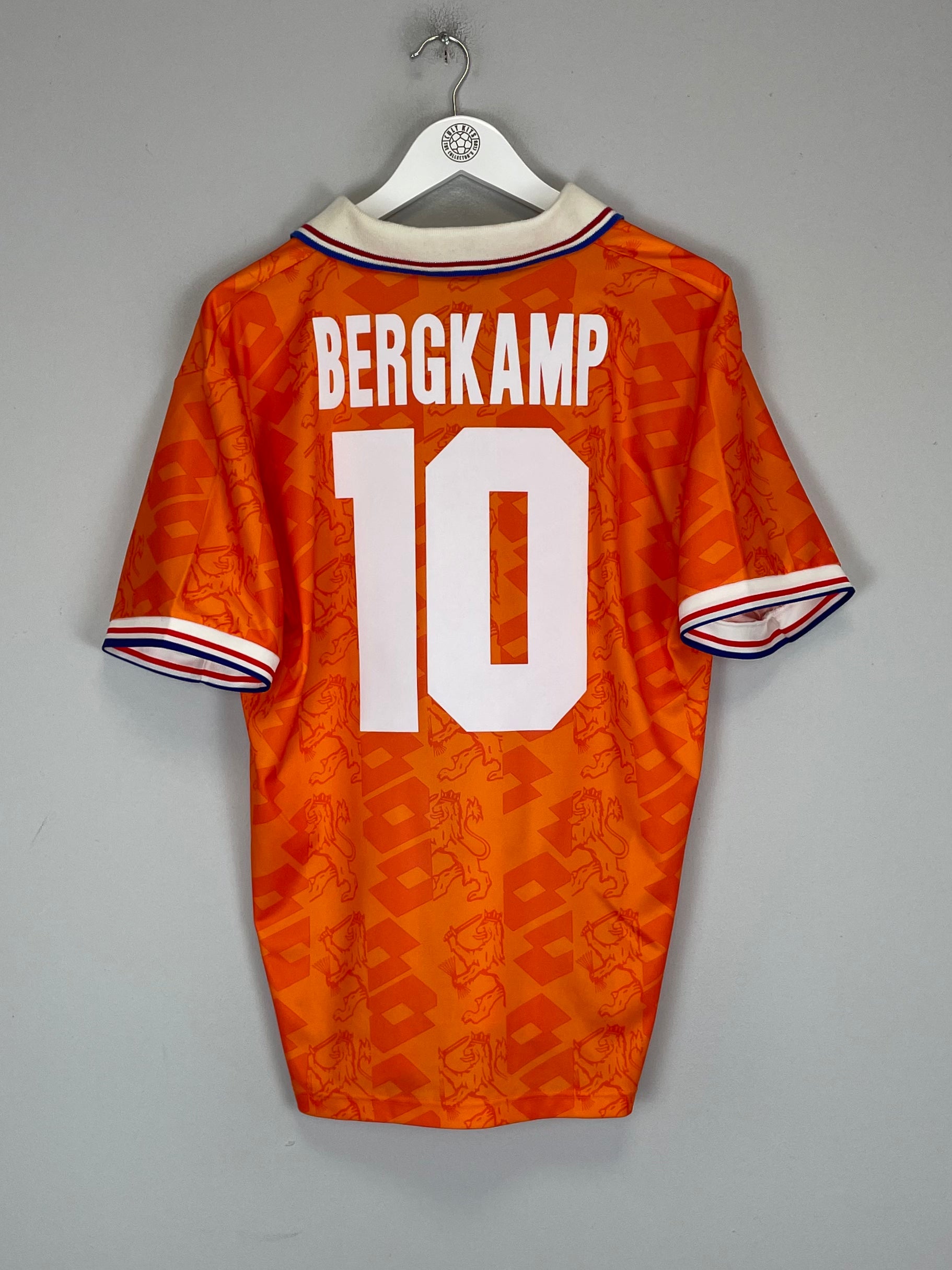 Shop 1994 NETHERLANDS BERGKAMP #10 HOME SHIRT (L) LOTTO, classic football shirts, vintage football shirts & retro soccer jerseys at Cult Kits
