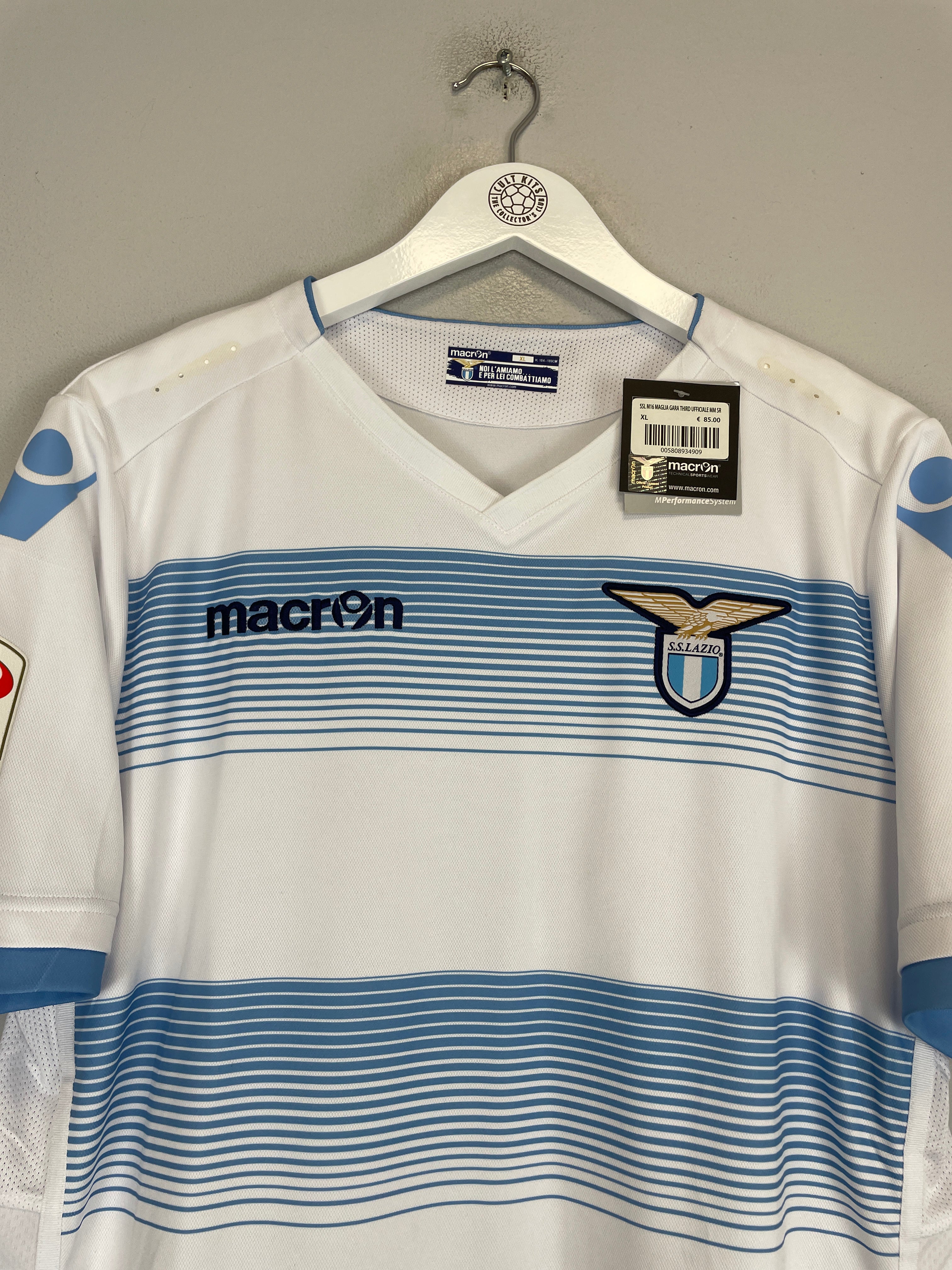 Shop 2016/17 LAZIO BIGLIA #20 *BNWT* THIRD SHIRT (XL) MACRON, classic football shirts, vintage football shirts & retro soccer jerseys at Cult Kits