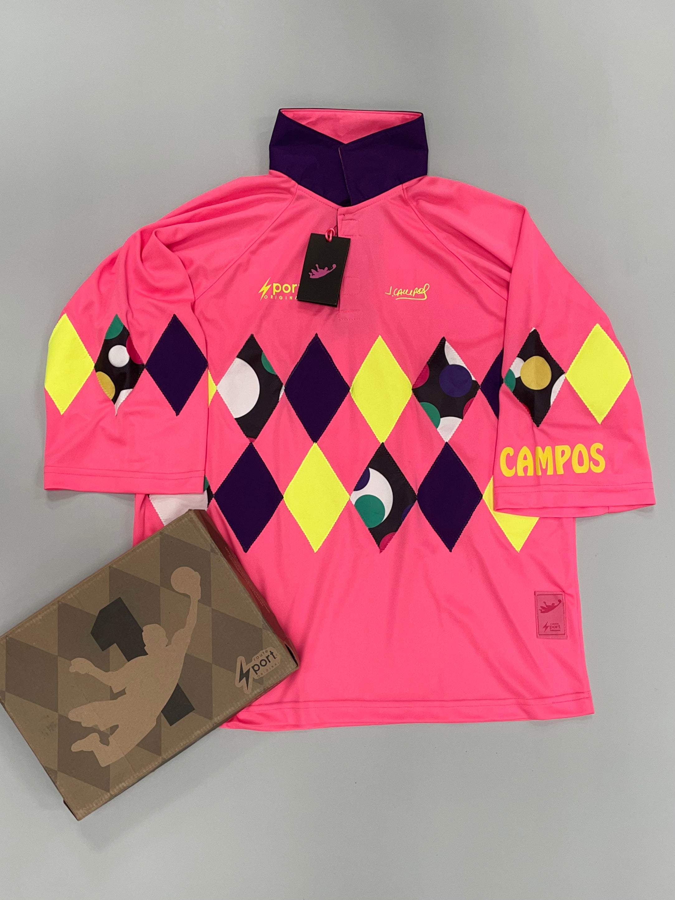 Shop 1990'S JORGE CAMPOS *LTD EDITION + SIGNED* BOXED SHIRT (L) RAUTE SPORT, classic football shirts, vintage football shirts & retro soccer jerseys at Cult Kits