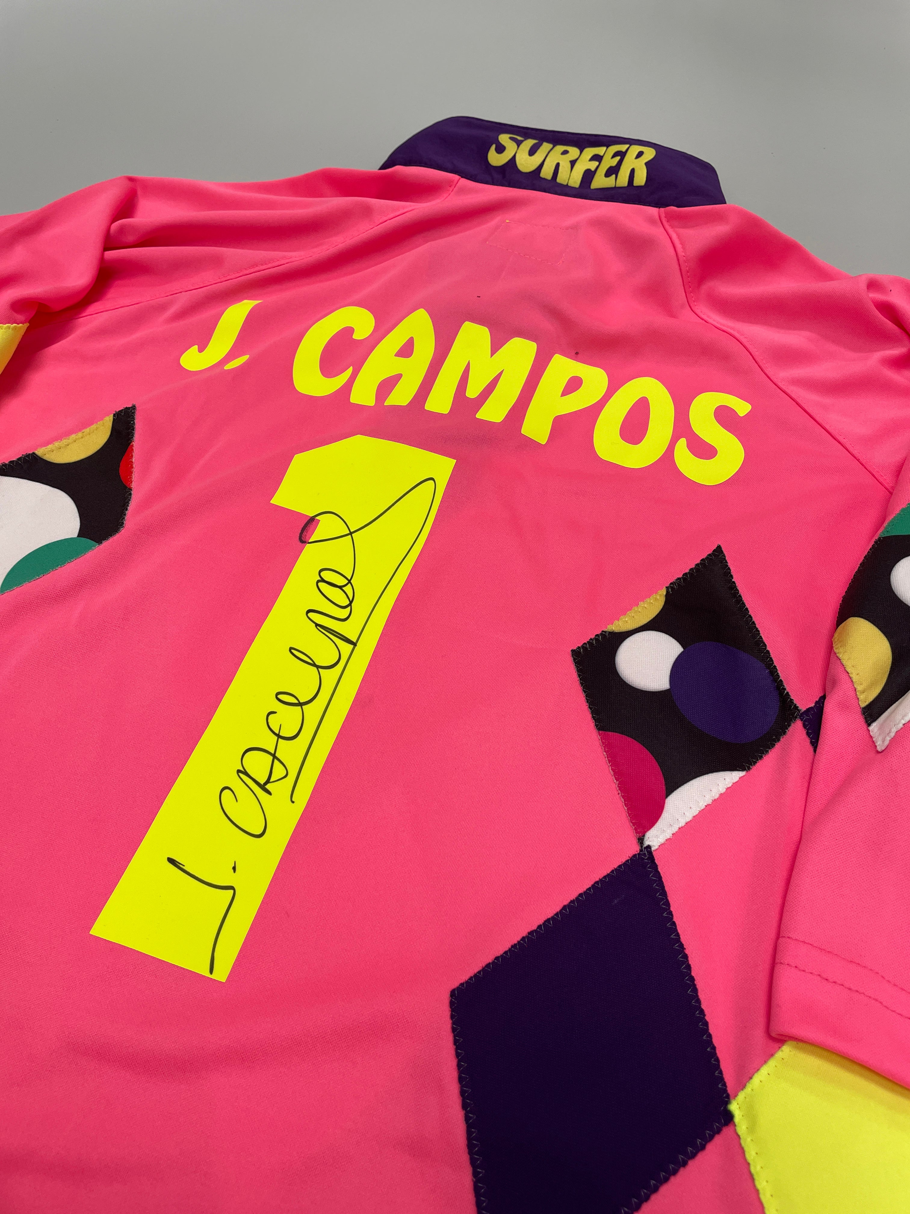 Shop 1990'S JORGE CAMPOS *LTD EDITION + SIGNED* BOXED SHIRT (L) RAUTE SPORT, classic football shirts, vintage football shirts & retro soccer jerseys at Cult Kits