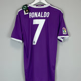Shop 2016/17 REAL MADRID RONALDO #7 *BNWT* AWAY SHIRT (L) ADIDAS, classic football shirts, vintage football shirts & retro soccer jerseys at Cult Kits