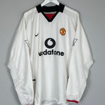 Shop 2002/03 MANCHESTER UNITED BECKHAM #7 L/S AWAY SHIRT (L) NIKE, classic football shirts, vintage football shirts & retro soccer jerseys at Cult Kits