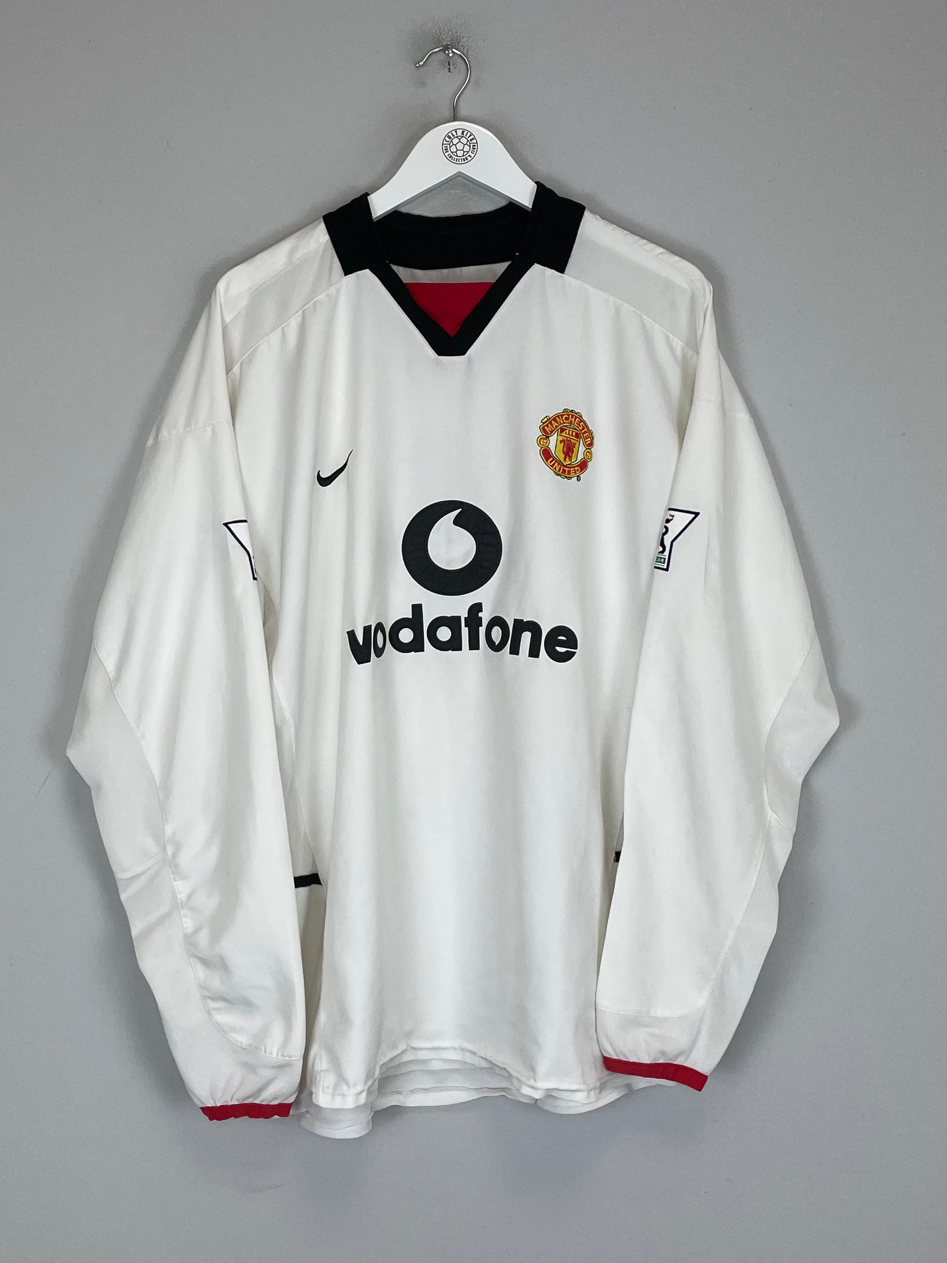 Shop 2002/03 MANCHESTER UNITED BECKHAM #7 L/S AWAY SHIRT (L) NIKE, classic football shirts, vintage football shirts & retro soccer jerseys at Cult Kits