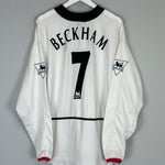 Shop 2002/03 MANCHESTER UNITED BECKHAM #7 L/S AWAY SHIRT (L) NIKE, classic football shirts, vintage football shirts & retro soccer jerseys at Cult Kits