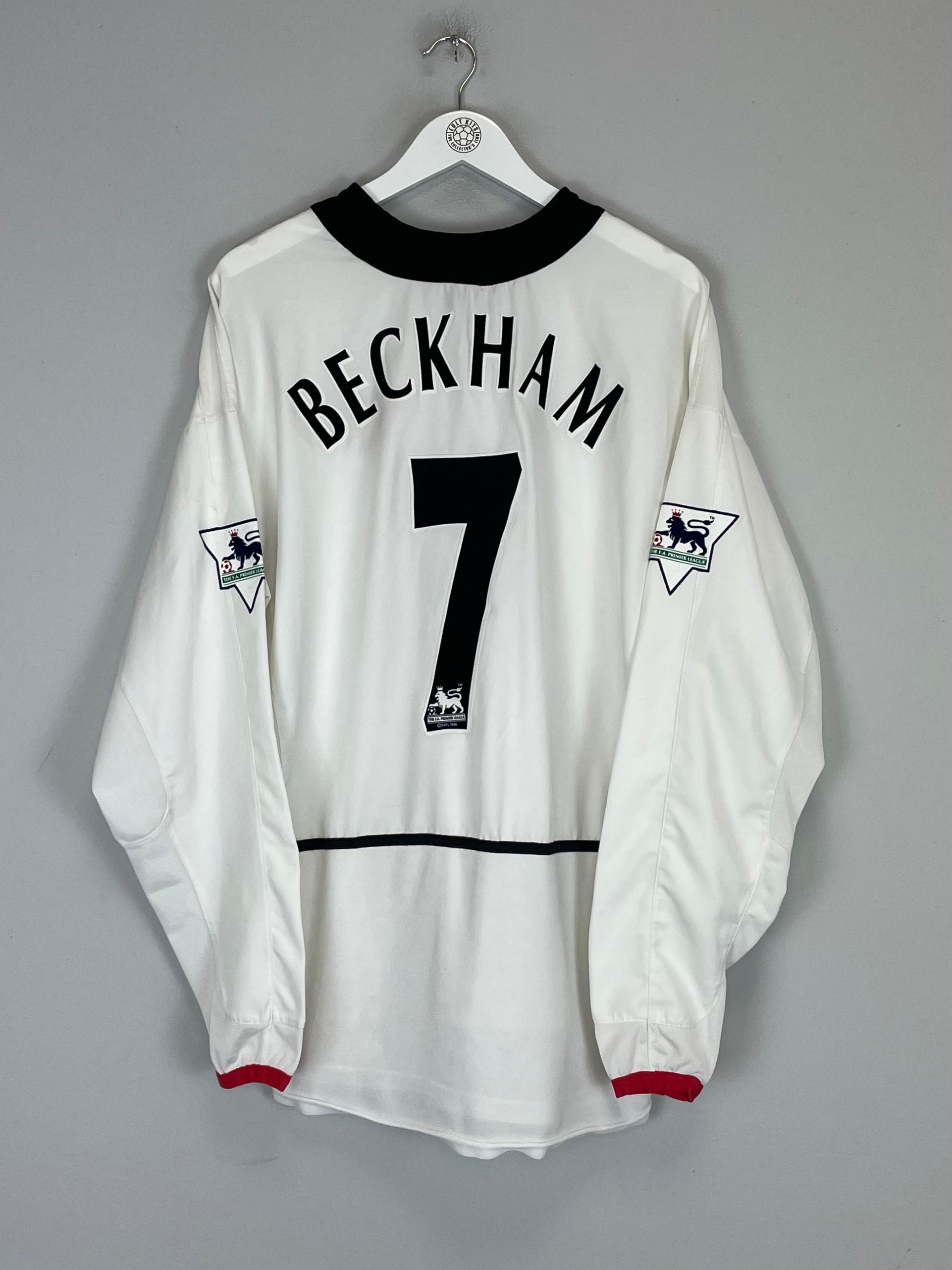 Shop 2002/03 MANCHESTER UNITED BECKHAM #7 L/S AWAY SHIRT (L) NIKE, classic football shirts, vintage football shirts & retro soccer jerseys at Cult Kits