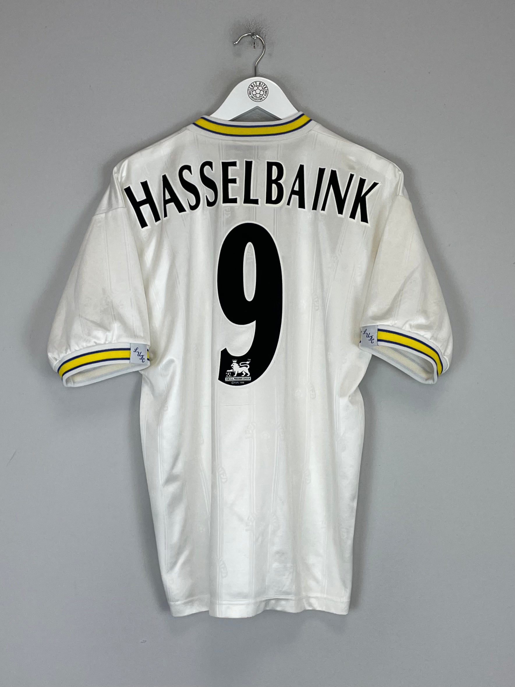 Shop 1996/98 LEEDS UNITED HASSELBAINK #9 HOME SHIRT (M) PUMA, classic football shirts, vintage football shirts & retro soccer jerseys at Cult Kits