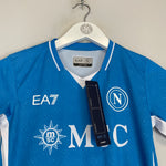 Shop 2024/25 Napoli *BNWT* Stadium Home Shirt (Kids - Multiple Sizes) EA7, classic football shirts, vintage football shirts & retro soccer jerseys at Cult Kits
