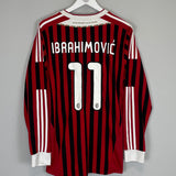 Shop 2011/12 AC MILAN IBRAHIMOVIC #11 L/S HOME SHIRT (L) ADIDAS, classic football shirts, vintage football shirts & retro soccer jerseys at Cult Kits