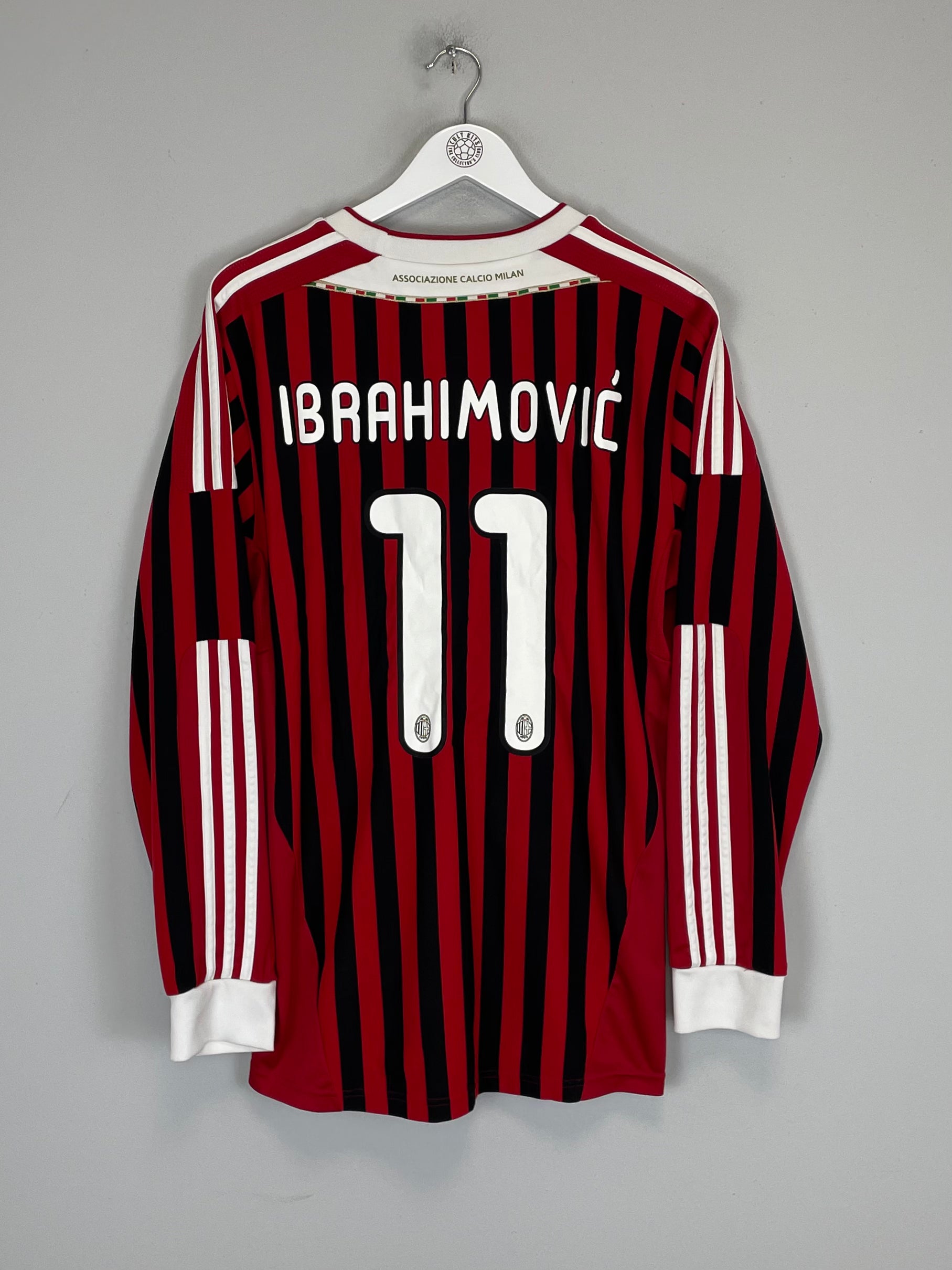Shop 2011/12 AC MILAN IBRAHIMOVIC #11 L/S HOME SHIRT (L) ADIDAS, classic football shirts, vintage football shirts & retro soccer jerseys at Cult Kits