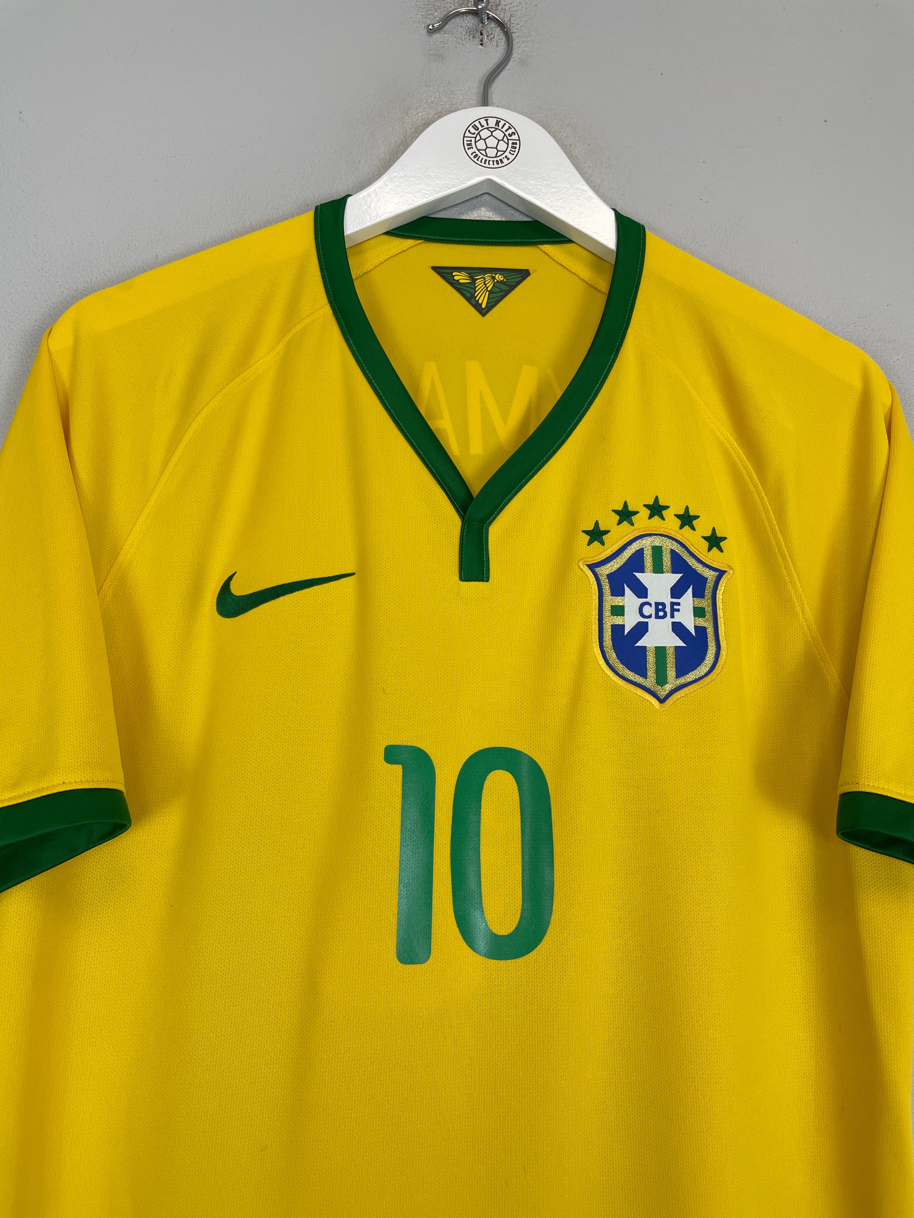 Shop 2014/15 BRAZIL NEYMAR JR #10 HOME SHIRT (L) NIKE, classic football shirts, vintage football shirts & retro soccer jerseys at Cult Kits