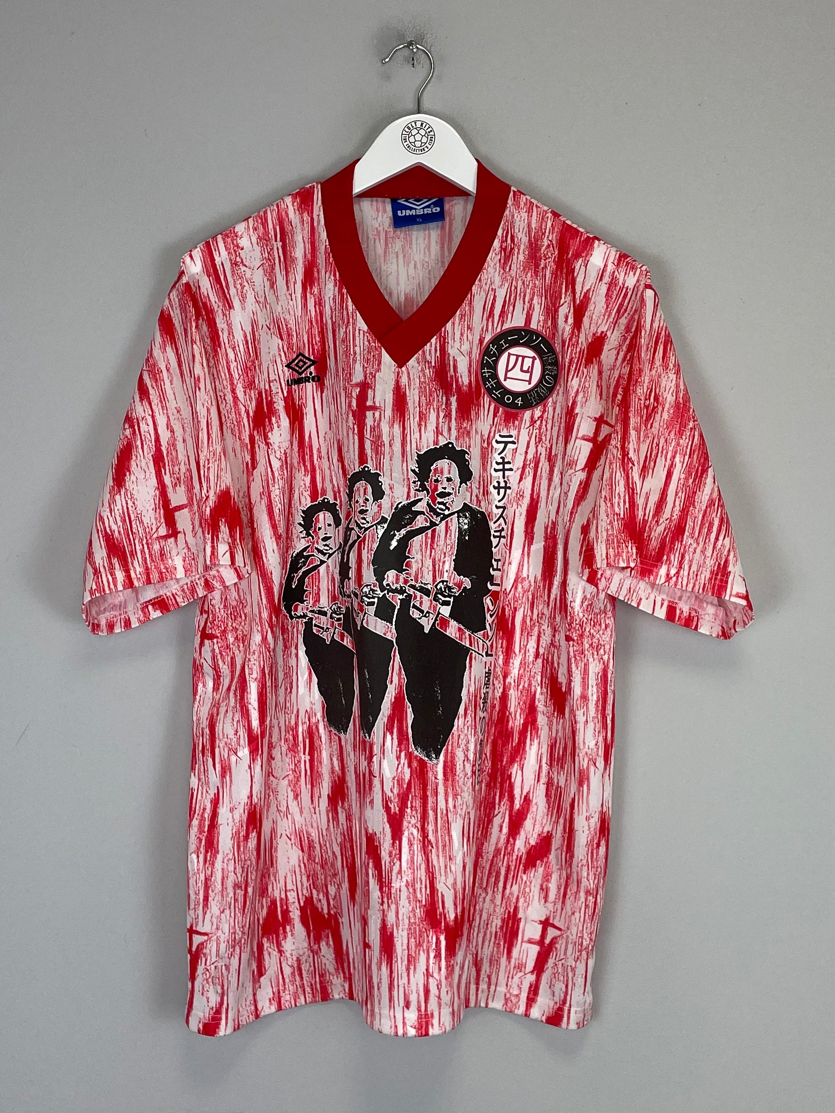 Shop 1990 TEXAS CHAINSAW MASSACRE X JAPANESE MOVIE MASHUP SHIRT (XL) UMBRO, classic football shirts, vintage football shirts & retro soccer jerseys at Cult Kits