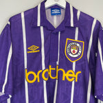 Shop 1993/94 MANCHESTER CITY AWAY SHIRT (XL) UMBRO, classic football shirts, vintage football shirts & retro soccer jerseys at Cult Kits