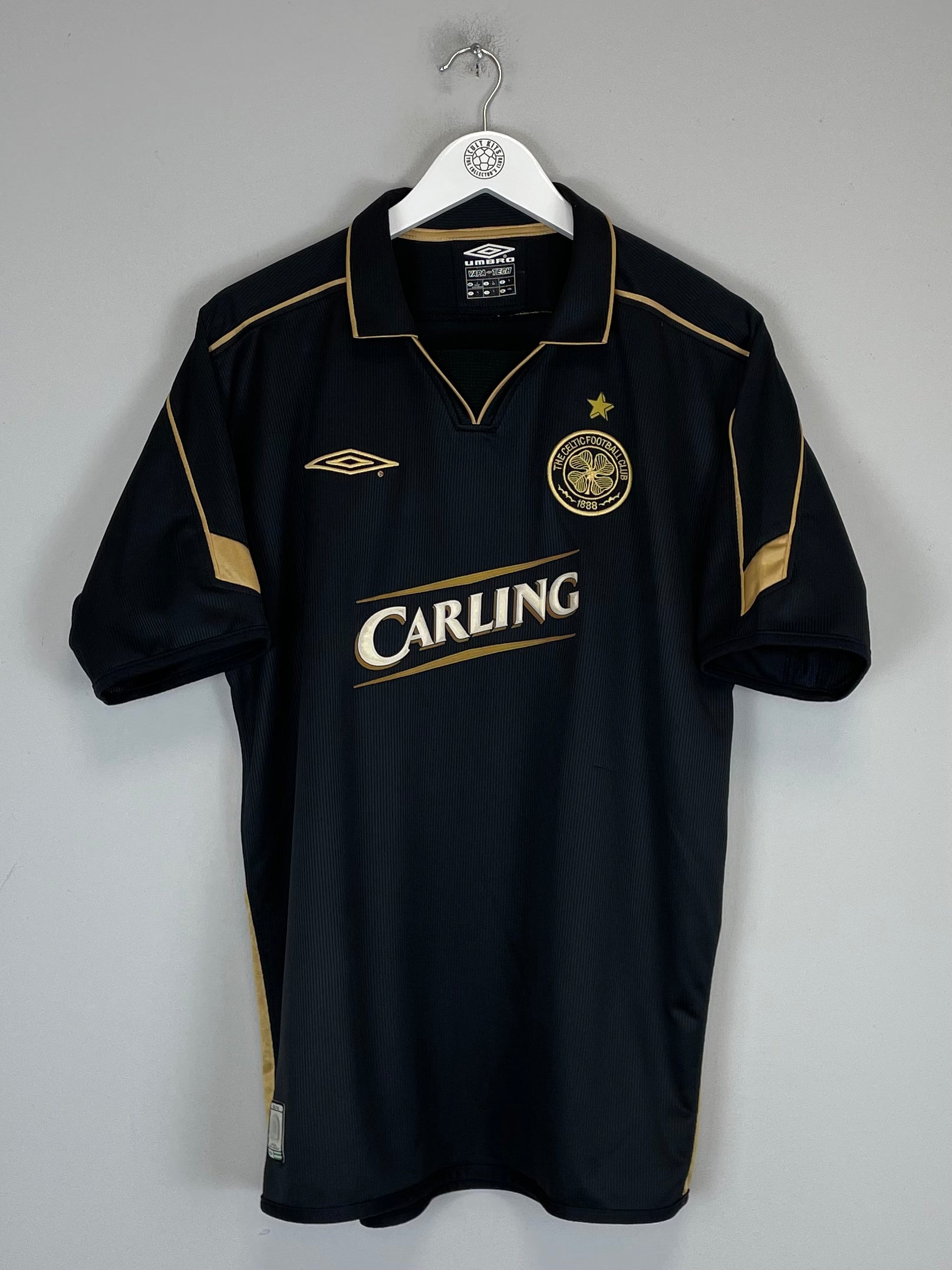Shop 2003/04 CELTIC LARSSON #7 AWAY SHIRT (L) UMBRO, classic football shirts, vintage football shirts & retro soccer jerseys at Cult Kits