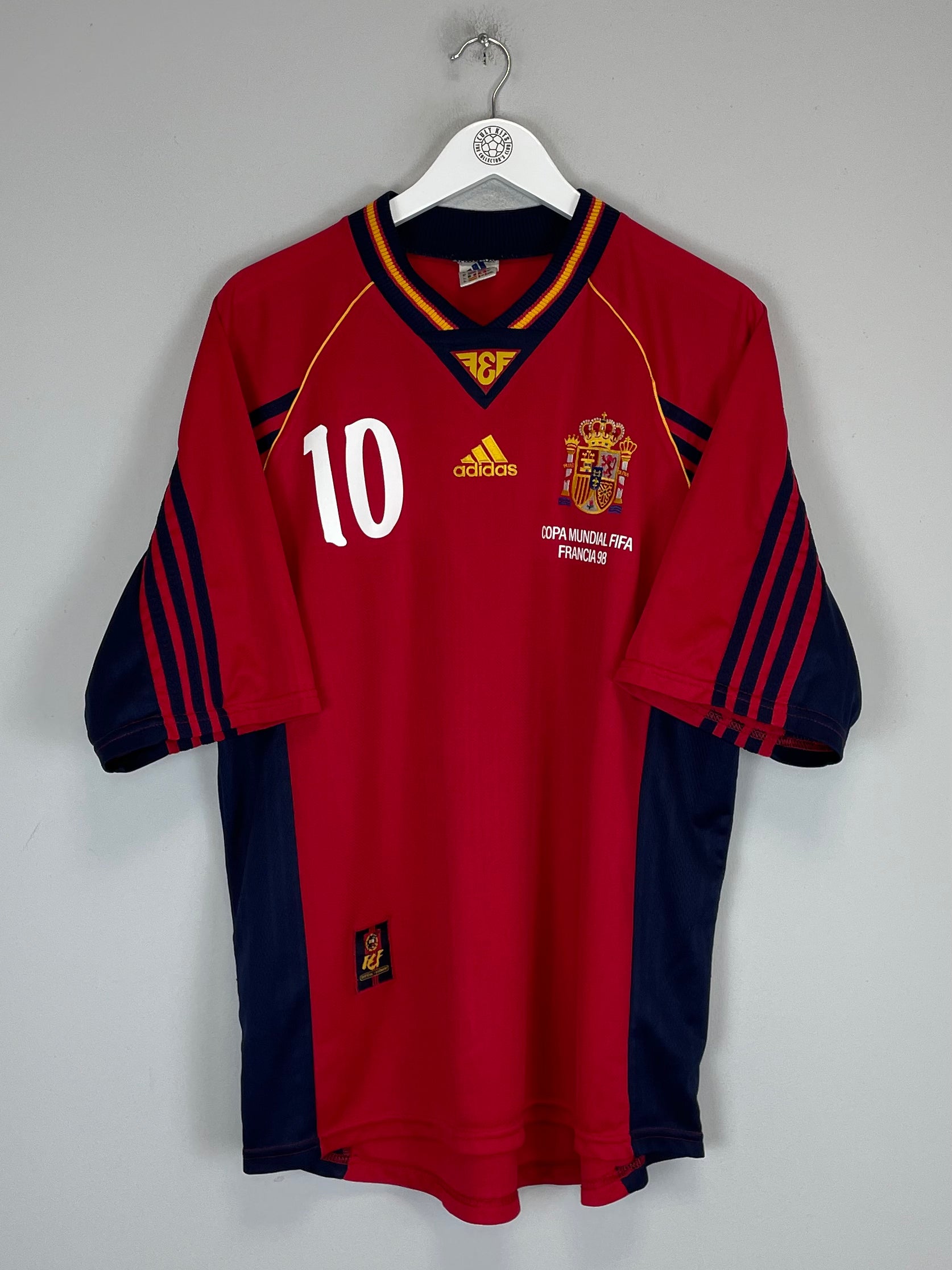 Shop 1998/99 SPAIN RAUL #10 HOME SHIRT (XL) ADIDAS, classic football shirts, vintage football shirts & retro soccer jerseys at Cult Kits