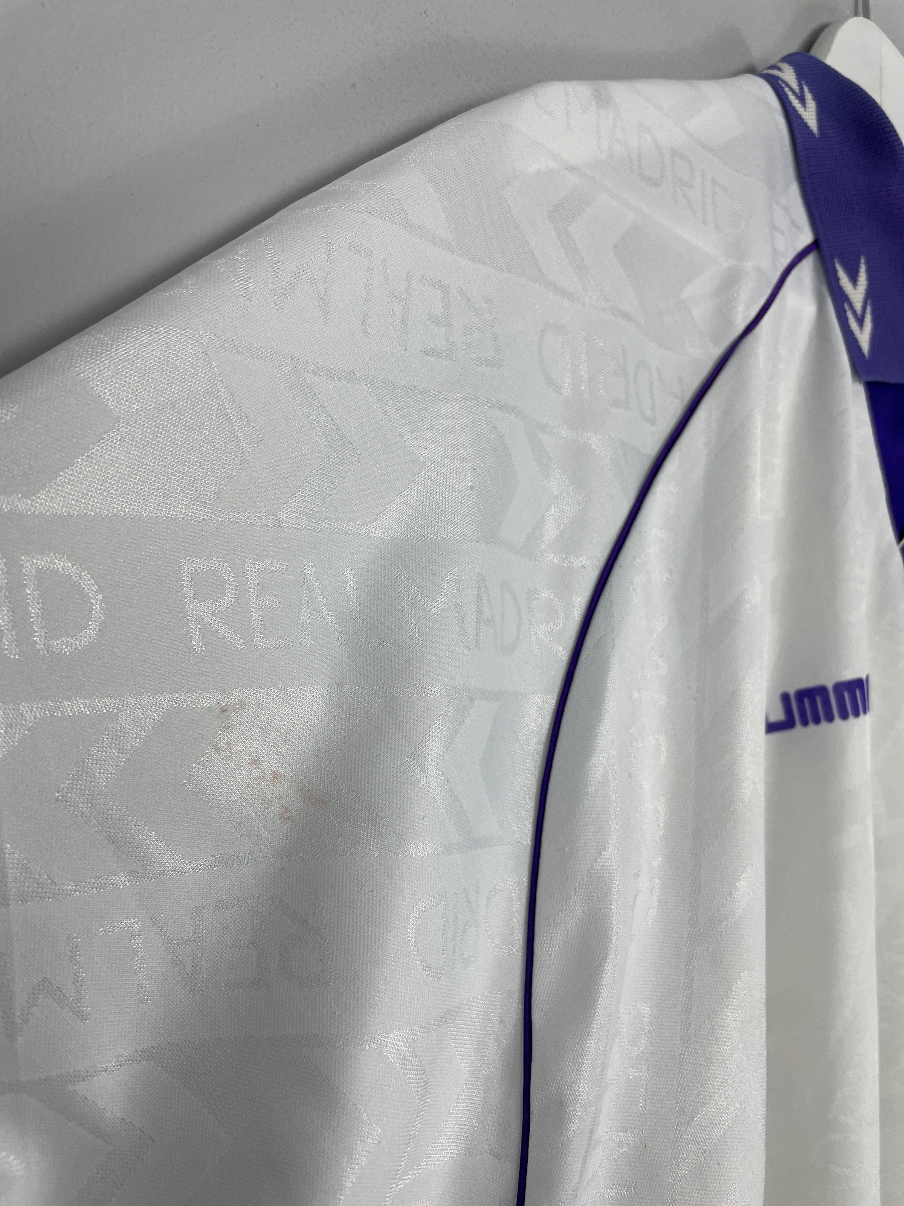 Shop 1993/94 REAL MADRID HOME SHIRT (XL) HUMMEL, classic football shirts, vintage football shirts & retro soccer jerseys at Cult Kits